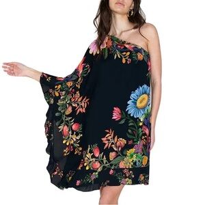 NWOT Borgo de Nor Sheye Viscose Crepe Dress in Sierra Placement Black 14